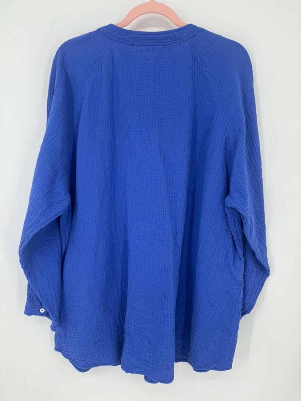 Soft Surroundings Women's Blue Gauze Button Down 100% Cotton Top Plus Size 3X - Picture 2 of 8